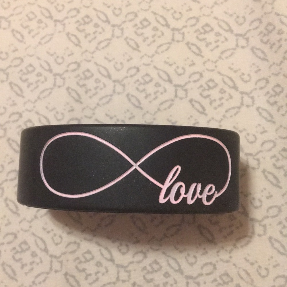 Black and Pink Infinity Love Rubber Bracelet